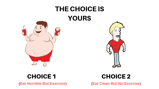 Out of shape person and person with weight loss