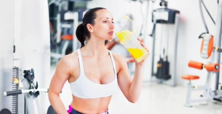 Women drinking Protein drink