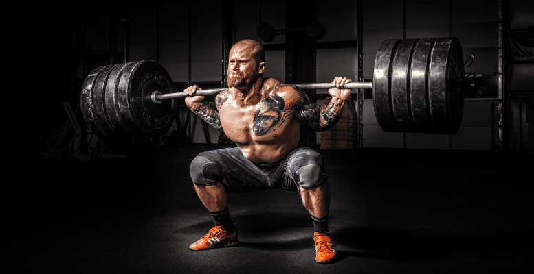 Man doing a squat lift