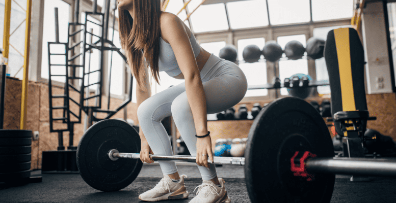 Women doing deadlift 